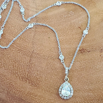 14k White Gold Adjustable Diamond Chain DPD-26643